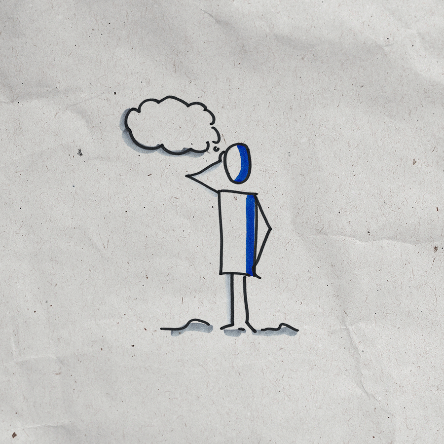 Illustration: Figur mit Denkblase